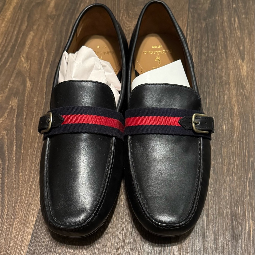 POLO RALPH LAUREN Men's Riali Loafers
 with Red and Black Strap Size 14